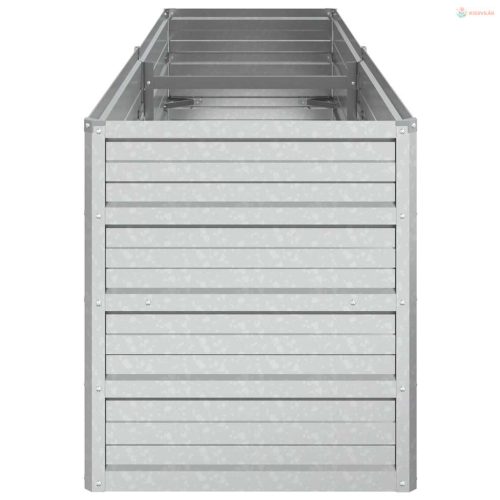 Ezüstszínű horganyzott acél kerti magaságyás 160 x 40 x 45 cm