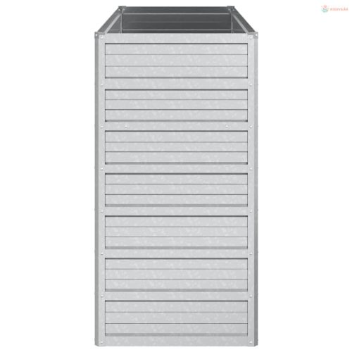 Ezüstszínű horganyzott acél kerti magaságyás 100 x 40 x 77 cm