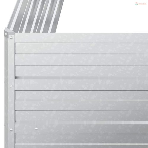 Ezüstszínű horganyzott acél kerti magaságyás 100 x 40 x 77 cm