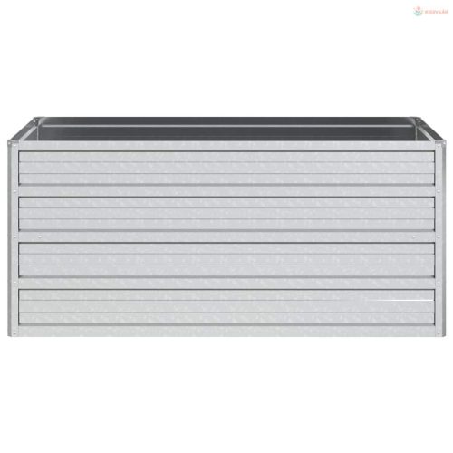 Ezüstszínű horganyzott acél kerti magaságyás 100 x 40 x 45 cm