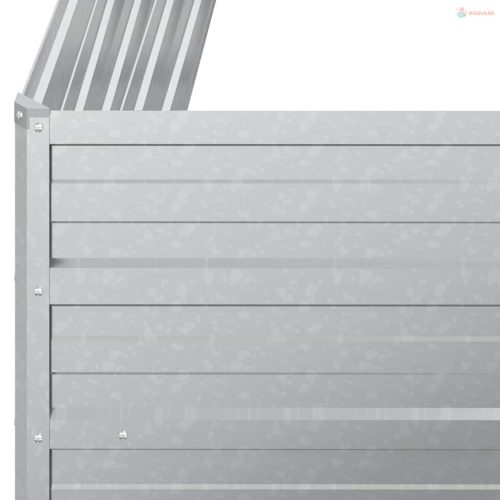 Ezüstszínű horganyzott acél kerti magaságyás 100 x 40 x 45 cm