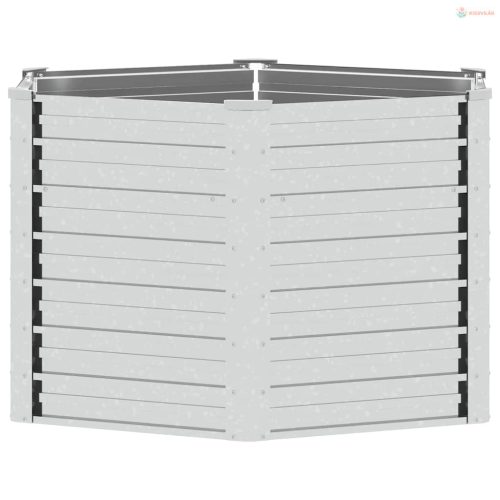 Ezüstszínű horganyzott acél kerti magaságyás 129 x 77 cm