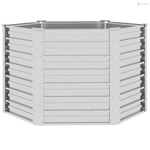 Ezüstszínű horganyzott acél kerti magaságyás 129 x 77 cm