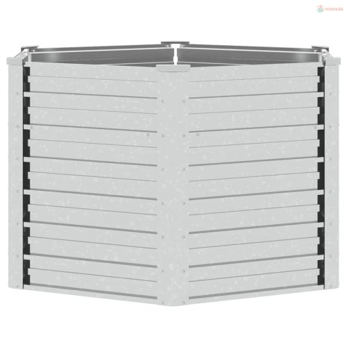 Ezüstszínű horganyzott acél kerti magaságyás 129 x 77 cm