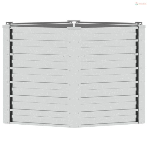 Ezüstszínű horganyzott acél kerti magaságyás 129 x 77 cm