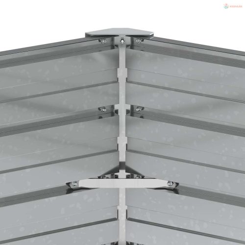 Ezüstszínű horganyzott acél kerti magaságyás 129 x 77 cm