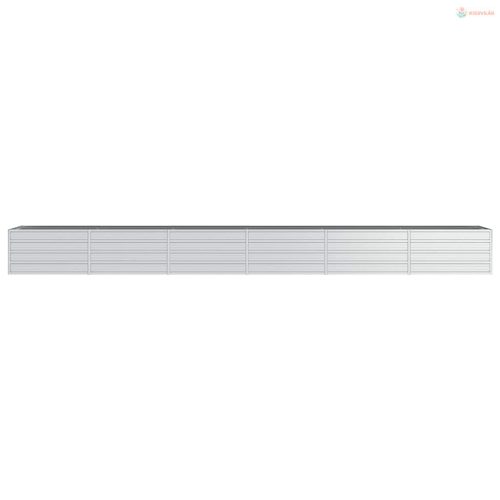 Ezüstszínű horganyzott acél kerti magaságyás 480 x 80 x 45 cm