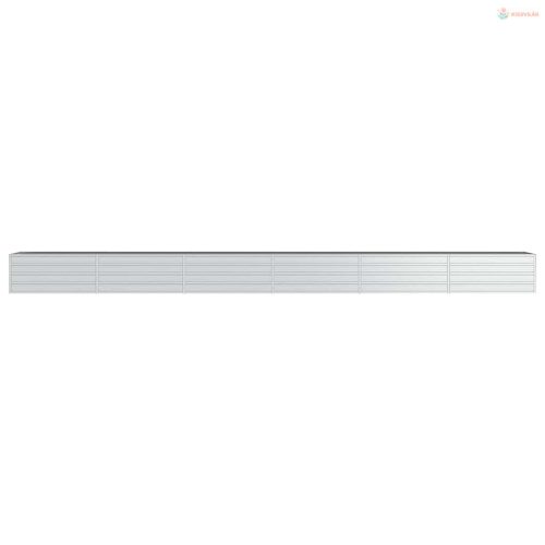 Ezüstszínű horganyzott acél kerti magaságyás 600 x 80 x 45 cm