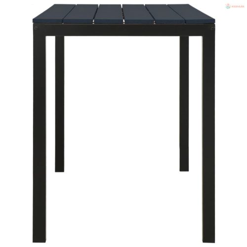 3 részes fekete acél és WPC kerti étkezőgarnitúra