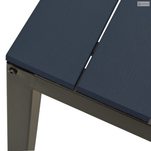 3 részes fekete acél és WPC kerti étkezőgarnitúra