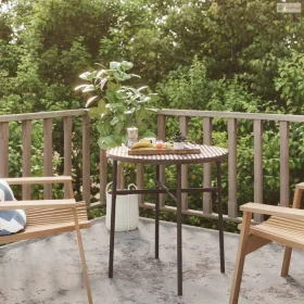 Barna polyrattan teázóasztal 45 cm
