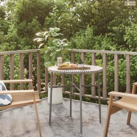 Szürke polyrattan teázóasztal 45 cm