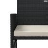 2 személyes fekete polyrattan kerti kanapé asztallal/székkel