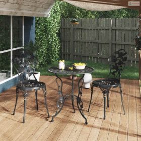 3 részes fekete öntött alumínium bisztrószett