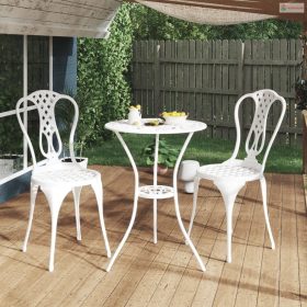 3 részes fehér öntött alumínium bisztrószett