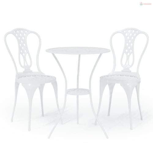 3 részes fehér öntött alumínium bisztrószett