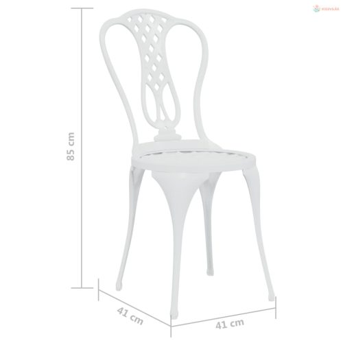 3 részes fehér öntött alumínium bisztrószett