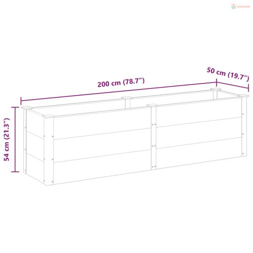 Szürke WPC kerti magaságyás 200 x 50 x 54 cm