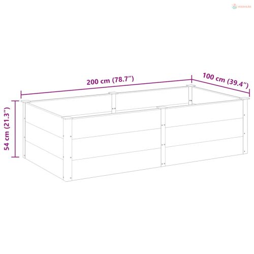 Szürke WPC kerti magaságyás 200 x 100 x 54 cm