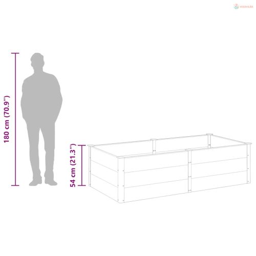 Szürke WPC kerti magaságyás 200 x 100 x 54 cm