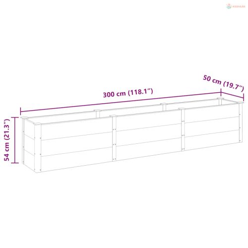 Szürke WPC kerti magaságyás 300 x 50 x 54 cm