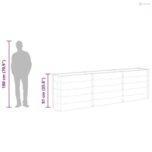Szürke WPC kerti magaságyás 200 x 50 x 91 cm
