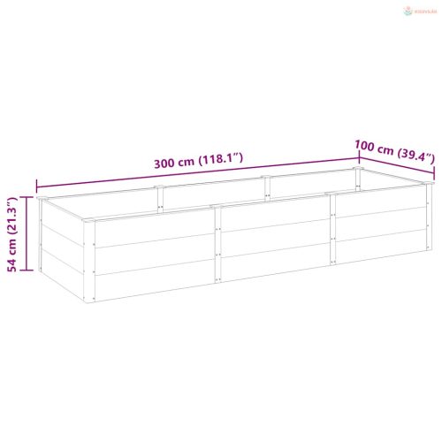 Szürke WPC kerti magaságyás 300 x 100 x 54 cm