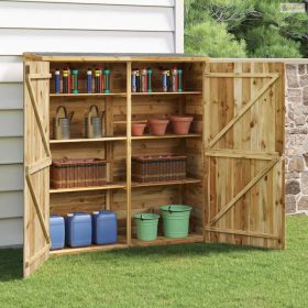 Tömör fenyőfa kerti szerszámtároló 163 x 50 x 171 cm