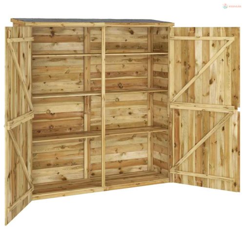 Tömör fenyőfa kerti szerszámtároló 163 x 50 x 171 cm