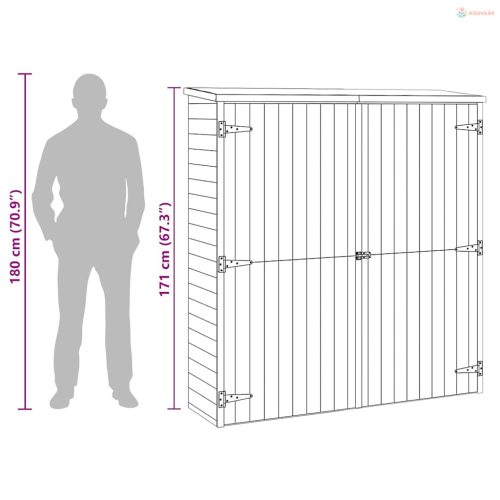 Tömör fenyőfa kerti szerszámtároló 163 x 50 x 171 cm