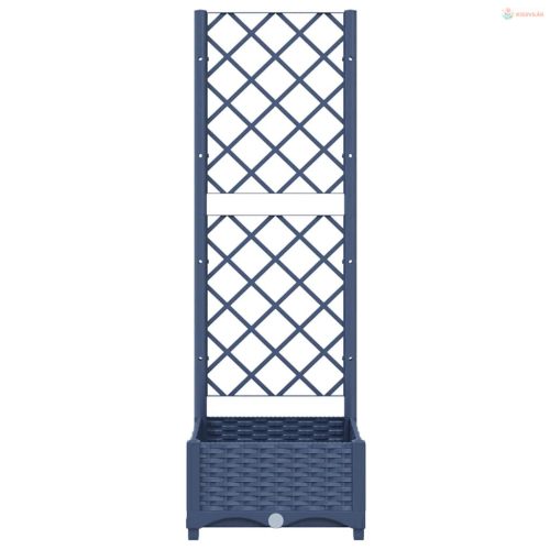 Kék-szürke kerti virágláda ráccsal 40 x 40 x 121,5 cm PP