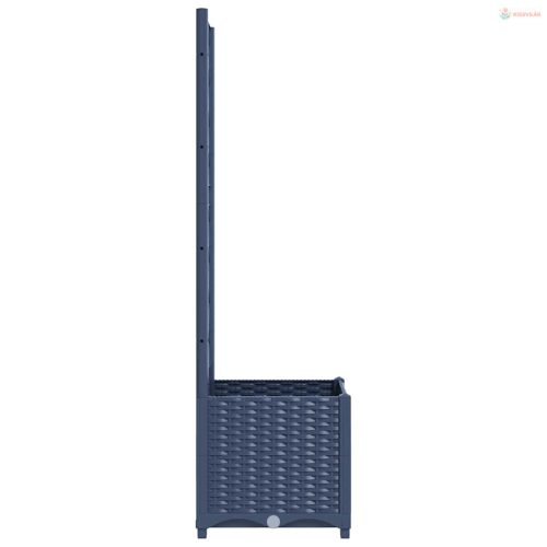 Kék-szürke kerti virágláda ráccsal 40 x 40 x 136 cm PP