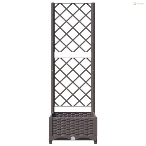 Barna polipropilén rácsos kerti ültetőláda 40 x 40 x 121,5 cm