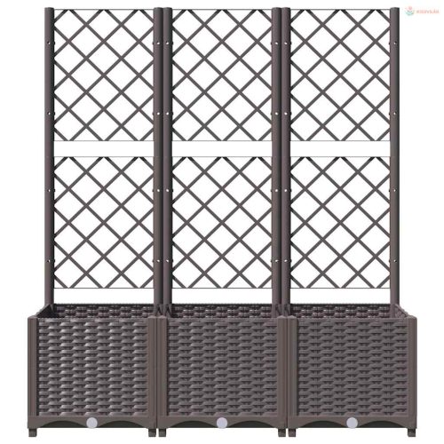 Barna PP kerti virágláda ráccsal 120 x 40 x 136 cm