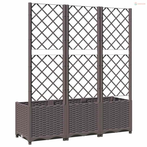 Barna PP kerti virágláda ráccsal 120 x 40 x 136 cm