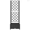 Fekete kerti virágláda ráccsal 40 x 40 x 121,5 cm PP