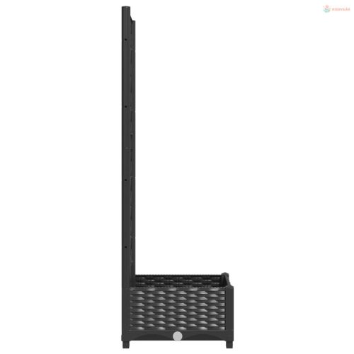 Fekete kerti virágláda ráccsal 40 x 40 x 121,5 cm PP