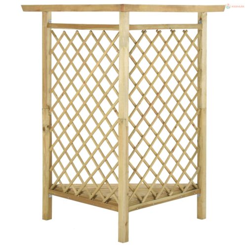 Impregnált fenyőfa sarokpergola paddal 166 x 81 x 174 cm