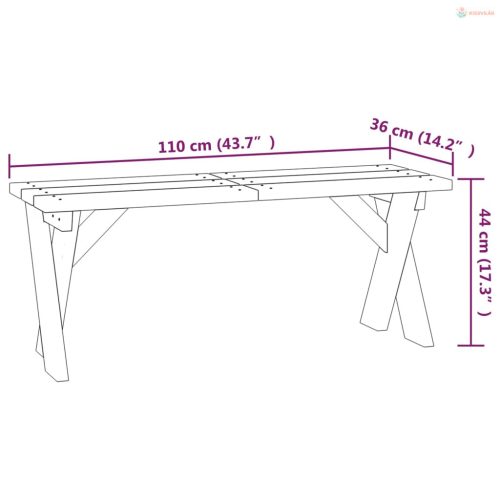 Impregnált fenyőfa kerti pad 110 cm