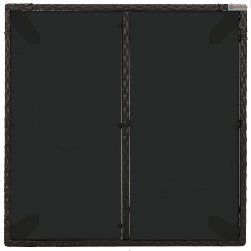 5 részes fekete polyrattan kerti étkezőgarnitúra párnákkal