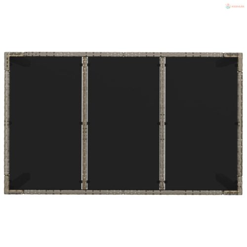 5 részes szürke polyrattan kerti étkezőgarnitúra párnával