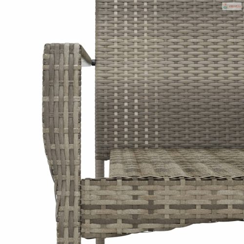 5 részes szürke polyrattan kerti étkezőgarnitúra párnával