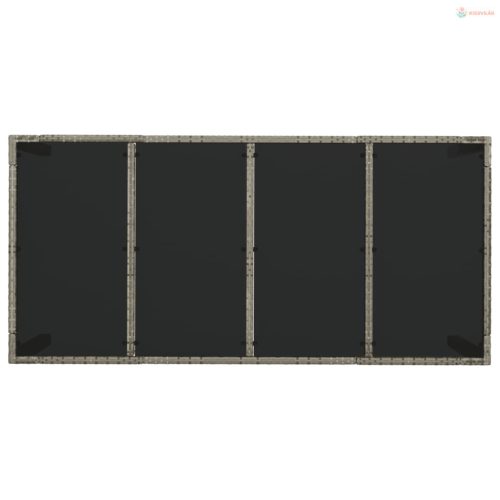 9 részes szürke polyrattan kerti étkezőgarnitúra párnával