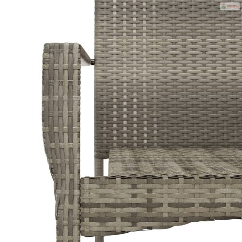 9 részes szürke polyrattan kerti étkezőgarnitúra párnával