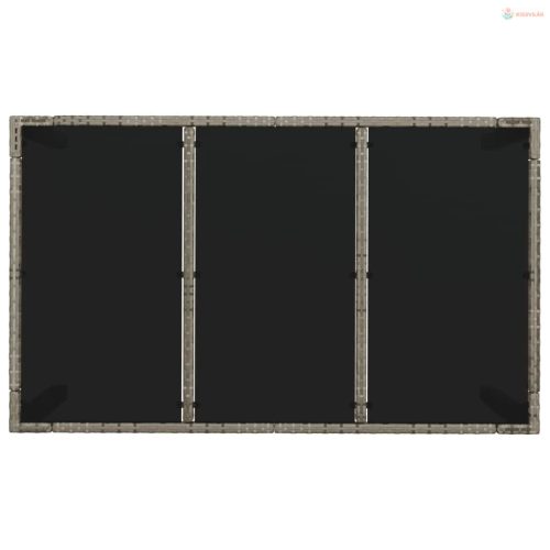 7 részes szürke polyrattan kerti étkezőgarnitúra párnával