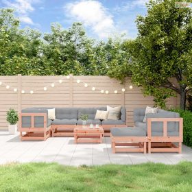   10 részes tömör duglászfenyő kerti társalgószett párnákkal