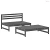 2 részes szürke tömör fa kerti ülőgarnitúra párnákkal