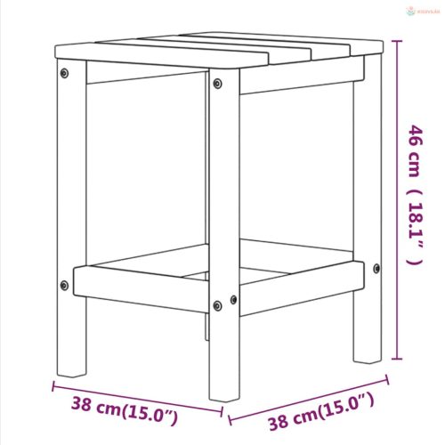Fehér HDPE kerti adirondack asztal 38 x 38 x 46 cm