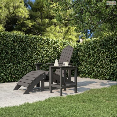 Antracitszürke HDPE kerti Adirondack asztal 38 x 38 x 46 cm