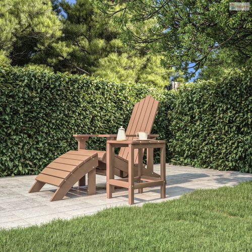 Barna HDPE kerti Adirondack asztal 38 x 38 x 46 cm